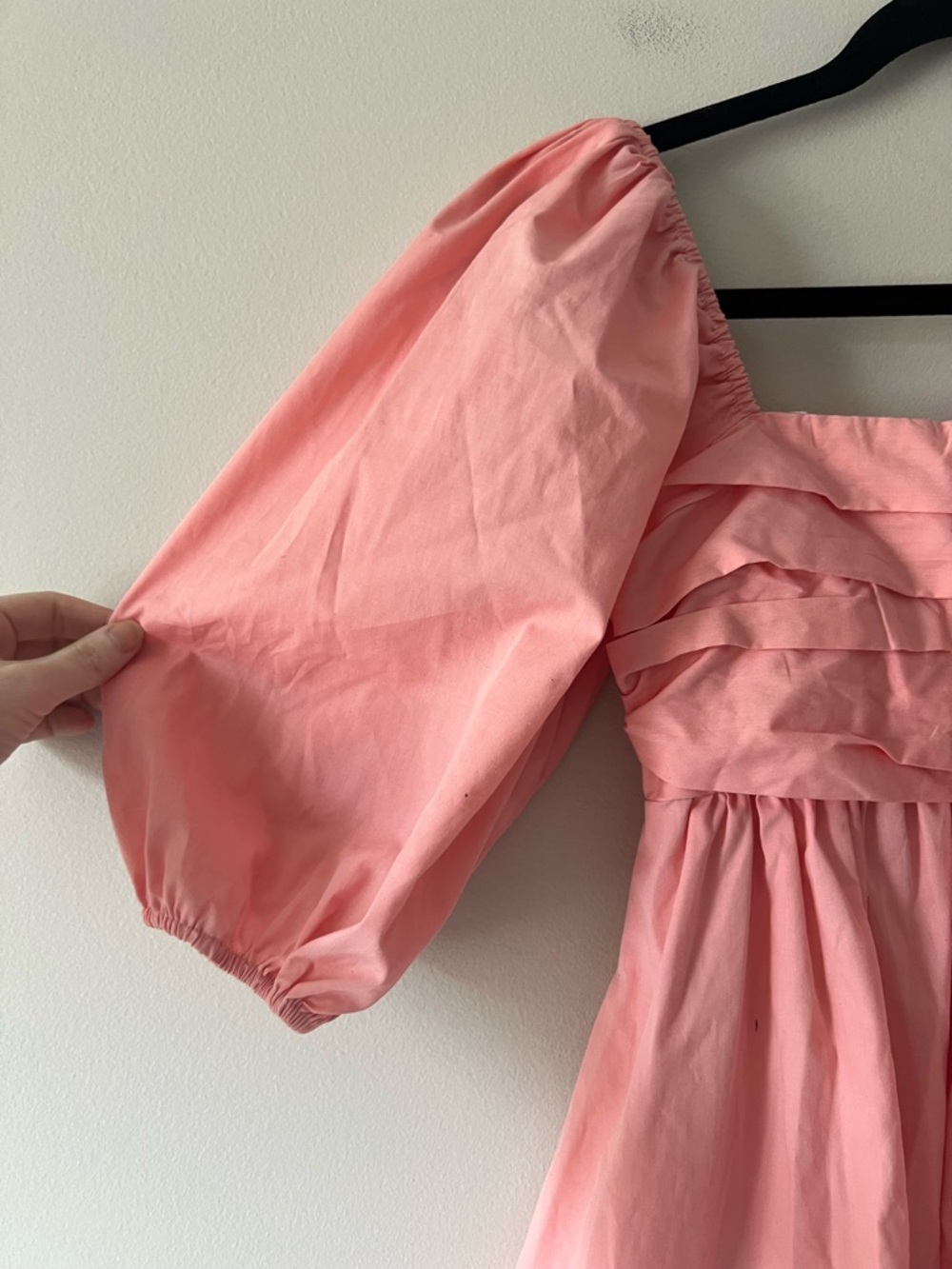 Abercrombie Pink Puff Sleeve Mini Dress Cottagecore Smocked Babydoll Size S - Picture 5 of 8